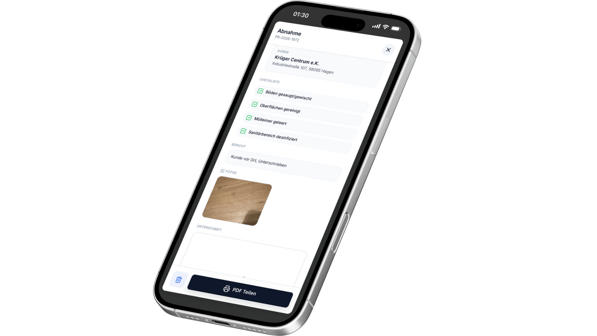 Crewly Abnahmeprotokolle Mobile